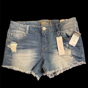 MidRise Shortie Jean Shorts